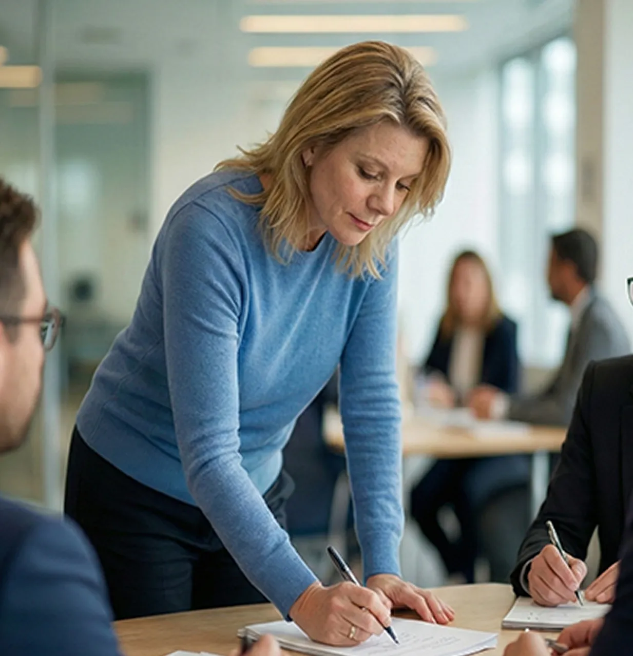 Jean Card working with a client